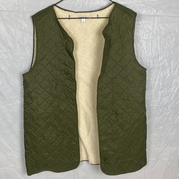 Country Road Other - Men's Country Road Size M Khaki Green Tan Sleeveless Quilted Non Closer Vest